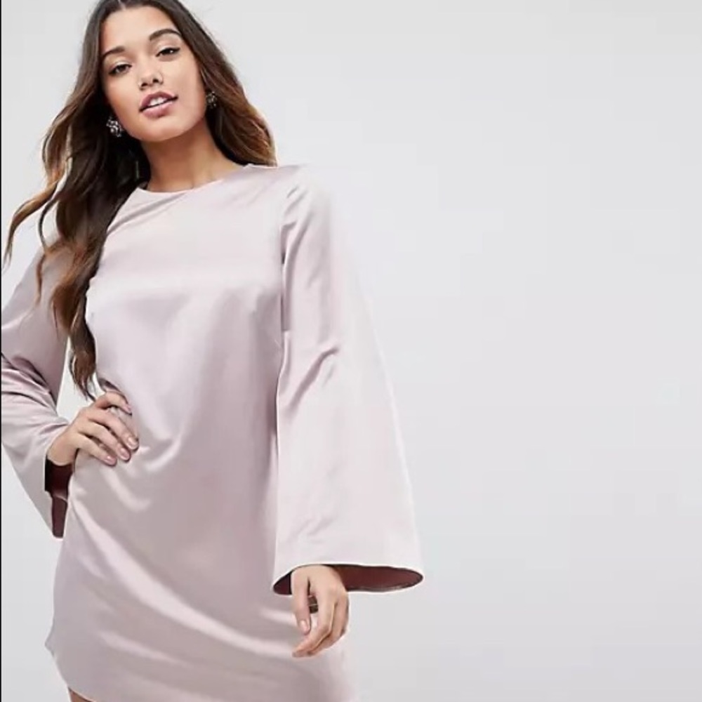 ASOS Extreme Sleeve Satin Mini Dress